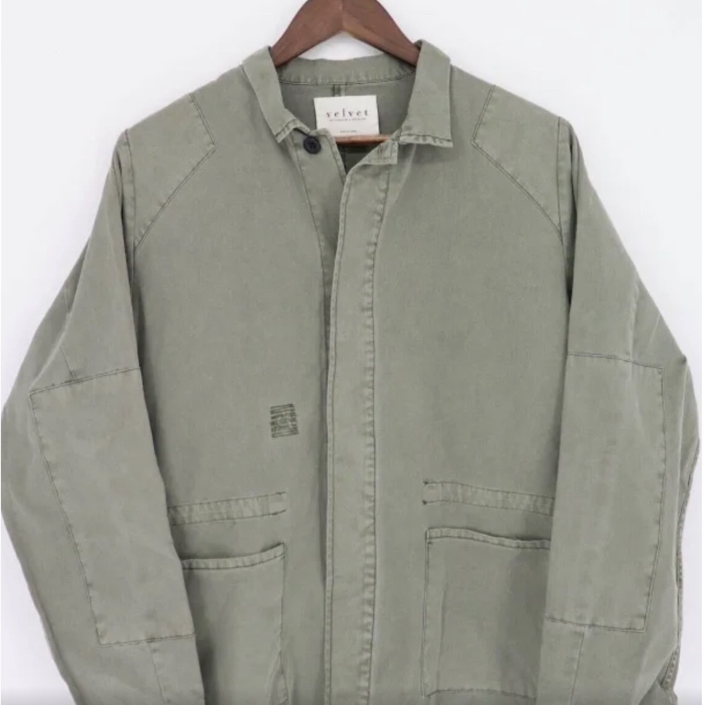 NWT velvet by Graham & Spencer Amber army button pocket jacket